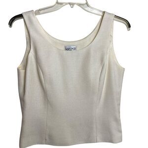 Kasper 10 Cream camisole top suite separate side zipper sleeveless